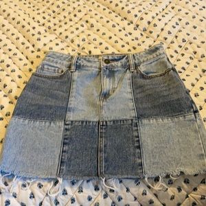 PacSun Denim Patchwork Skirt